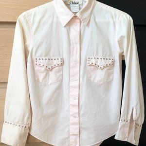 Vintage Chloe western themed snap up shirt